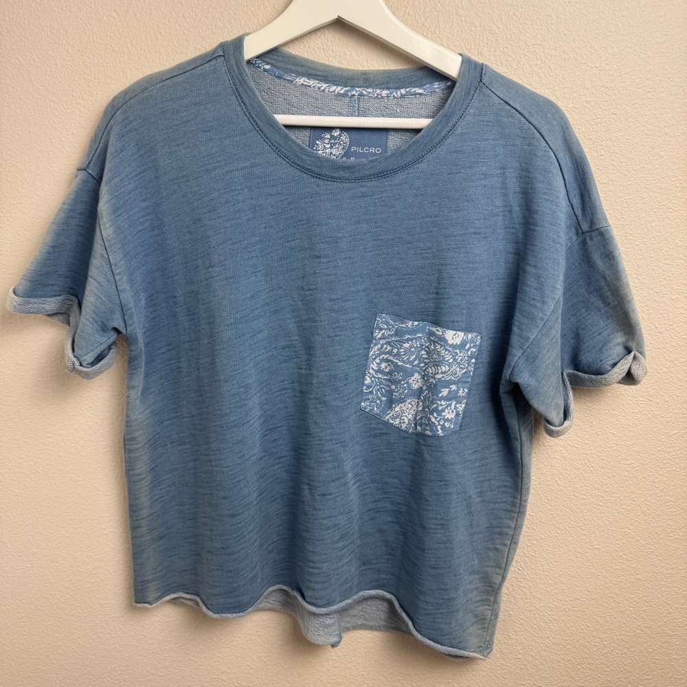 PILCRO AND LETTERPRESS ANTHROPOLOGIE Sutton Cropped Tee Top Size XS
